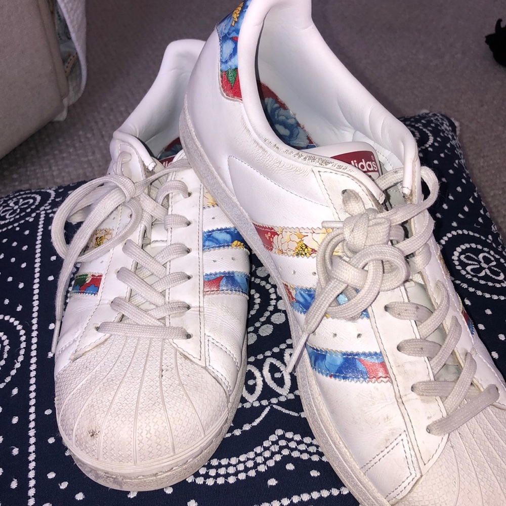 Adidas with floral pattern